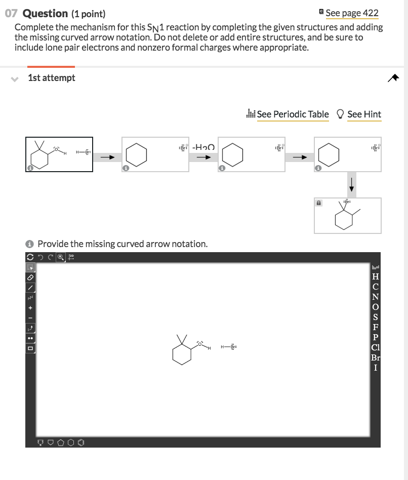 Solved 07 Question (1 point) a See page 422 Complete the | Chegg.com