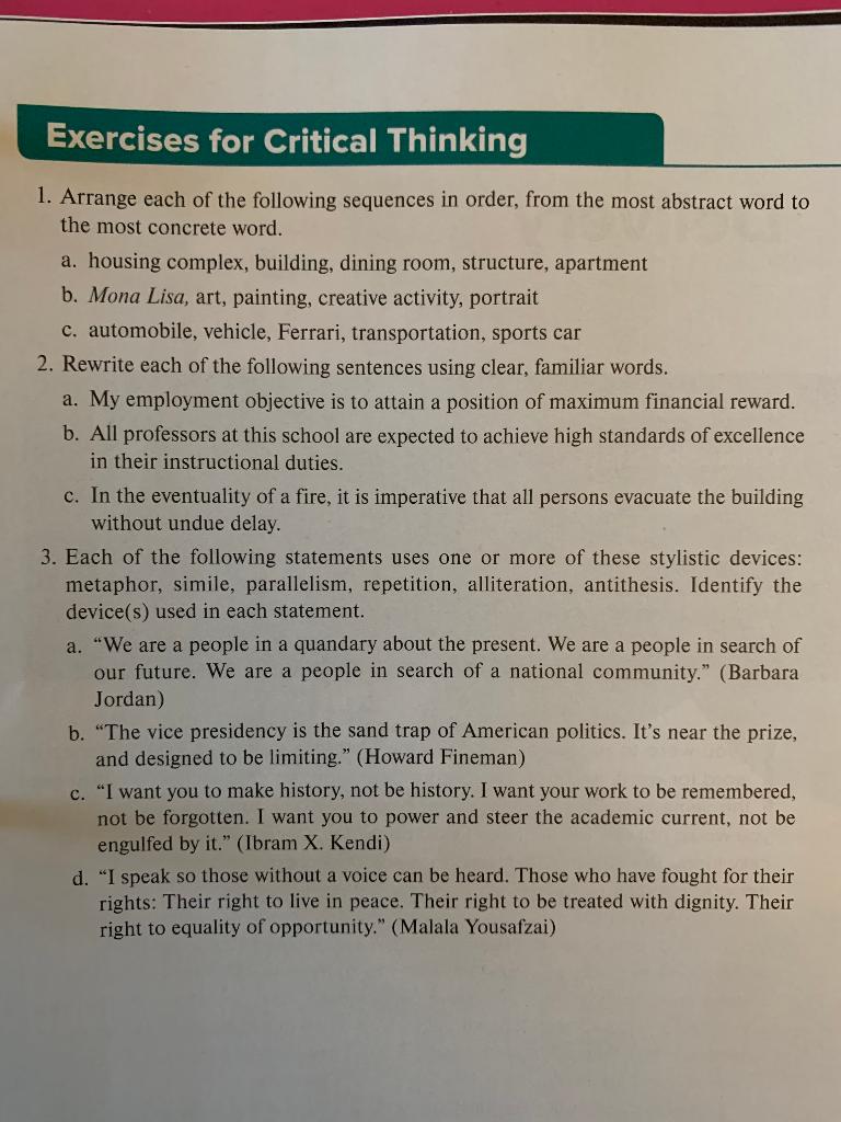 Solved Please, complete exercises 1, 2, and 3 on the page | Chegg.com