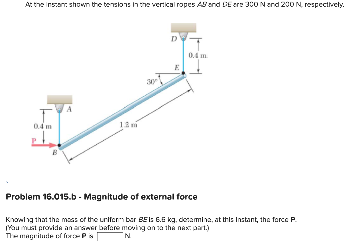 Solved At The Instant Shown The Tensions In The Vertical | Chegg.com