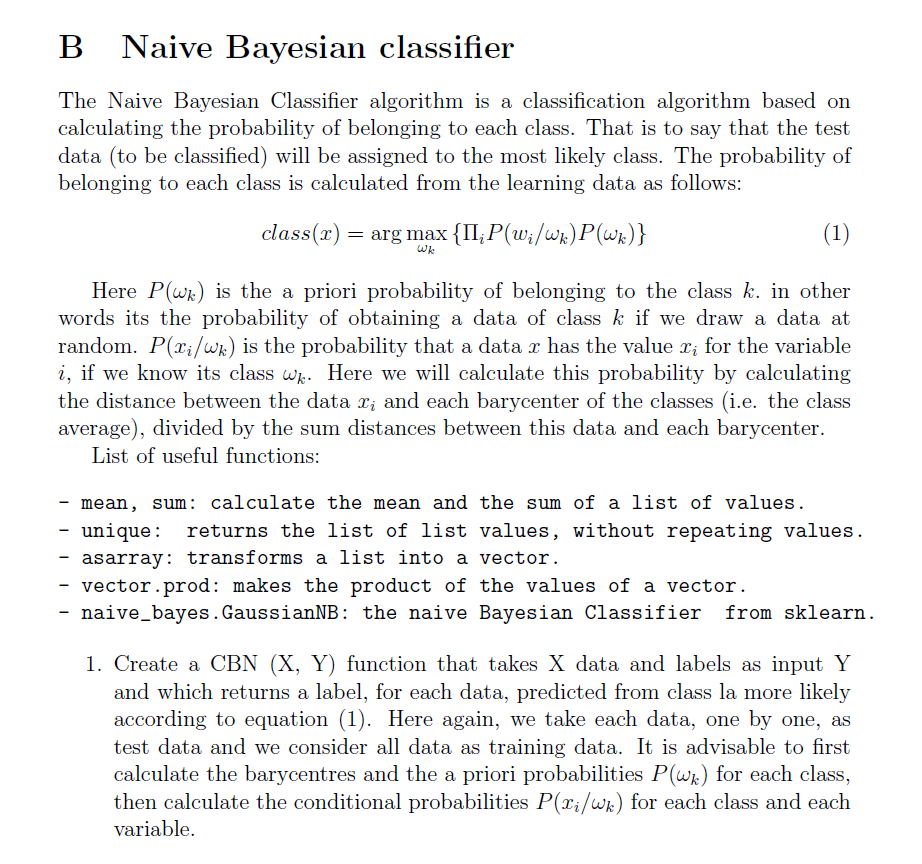 Solved B Naive Bayesian ClassifierThe Naive Bayesian | Chegg.com