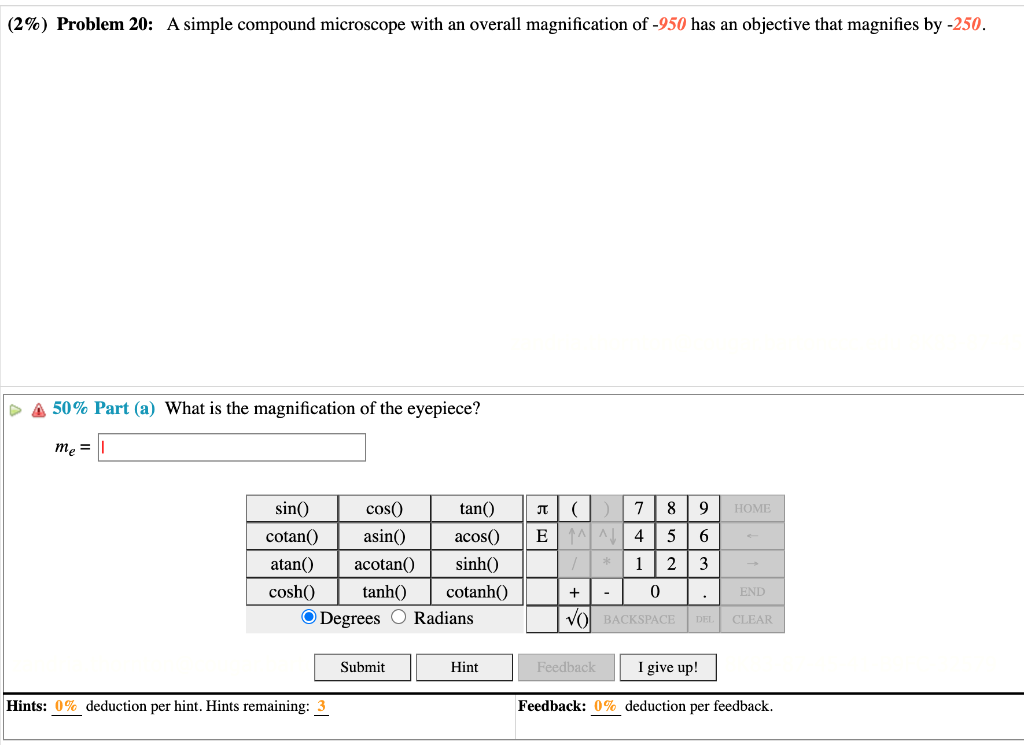 Solved (2\%) Problem 20: A simple compound microscope with | Chegg.com