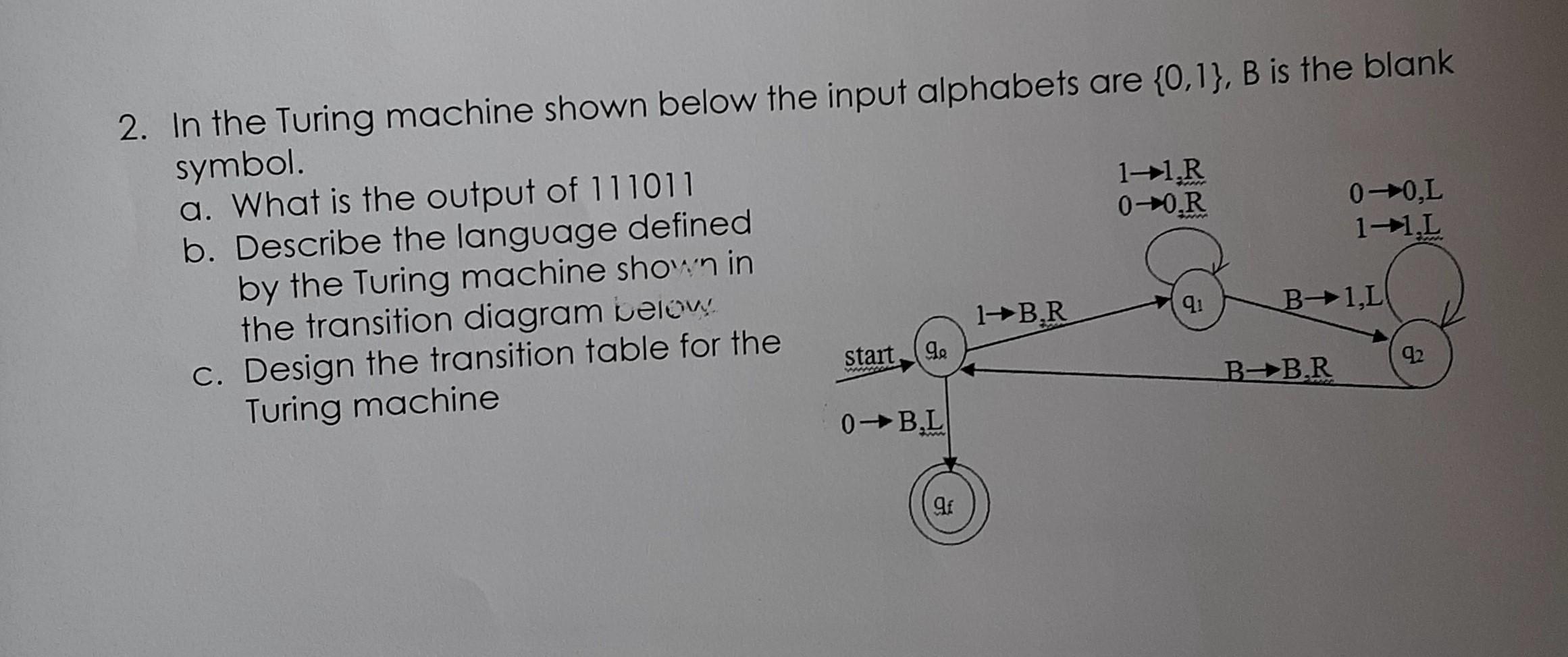Construct A Transition Diagram For A Turing Machine With Sub