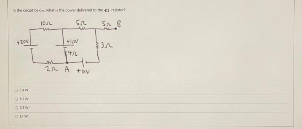 Solved In the circuit below, what is the power delivered to | Chegg.com