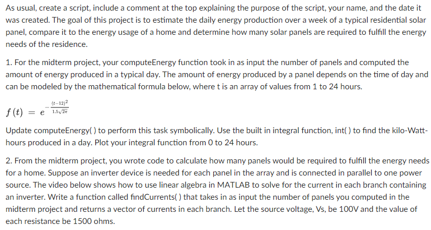 Solved = e As usual, create a script, include a comment at | Chegg.com