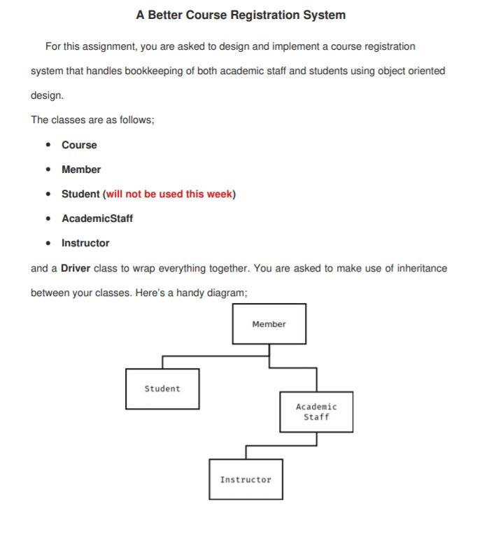 Solved A Better Course Registration System For this | Chegg.com