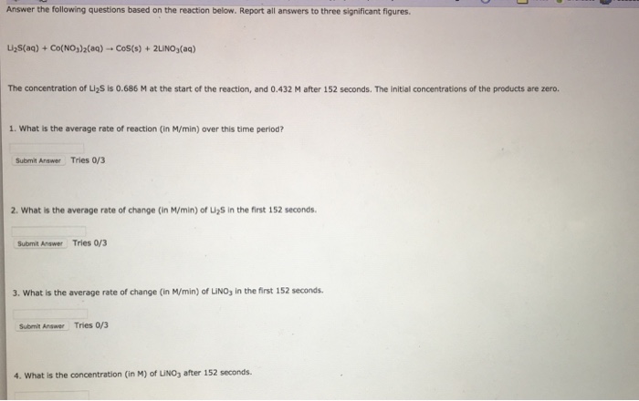 Solved Answer the following questions based on the reaction | Chegg.com