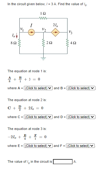 electrical find answer at: https: Images High... Solved In the circuit given below. I=3A. Find the value of | Chegg.com