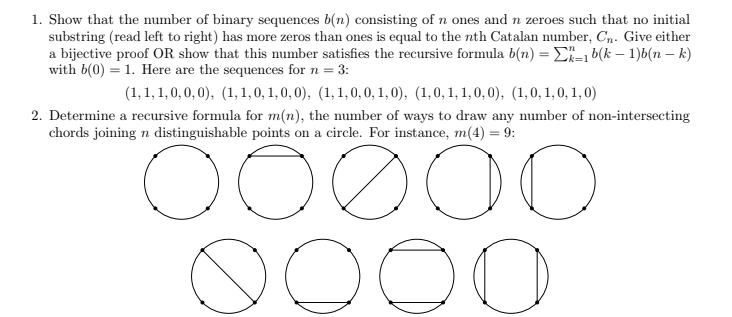 Solved 1. ﻿Show That The Number Of Binary Sequences B(n) | Chegg.com