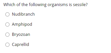 Solved Which of the following organisms is sessile? | Chegg.com