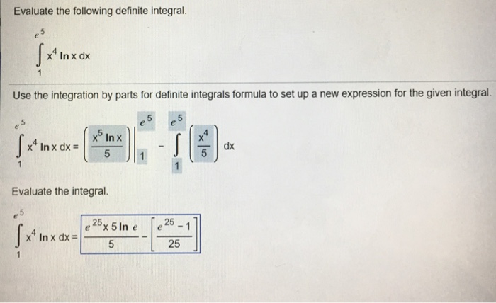 Solved Evaluate The Following Definite Integral