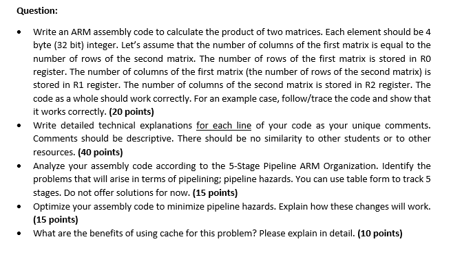 Solved Question: Write an ARM assembly code to calculate the | Chegg.com