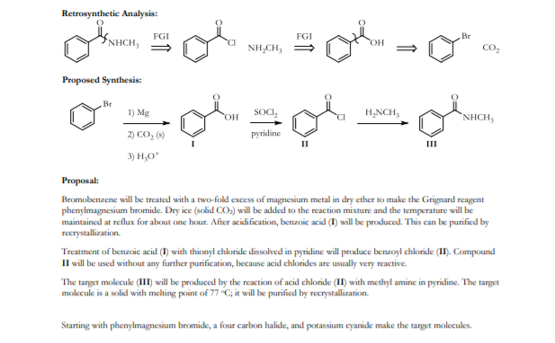 Solved I must perform a retrosynthesis of the target | Chegg.com