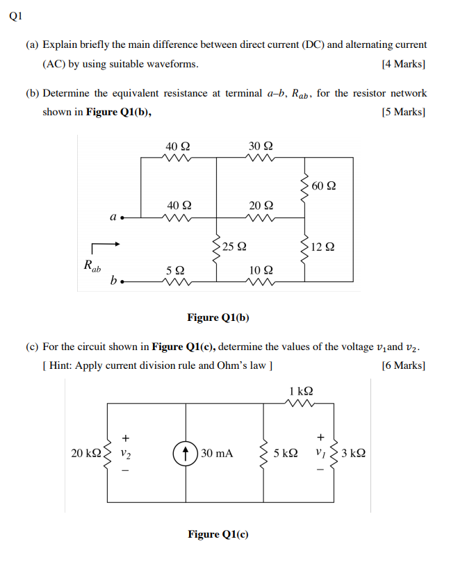 Solved Q1 (a) Explain briefly the main difference between | Chegg.com