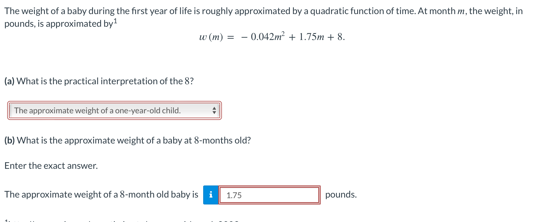 solved-the-weight-of-a-baby-during-the-first-year-of-life-is-chegg