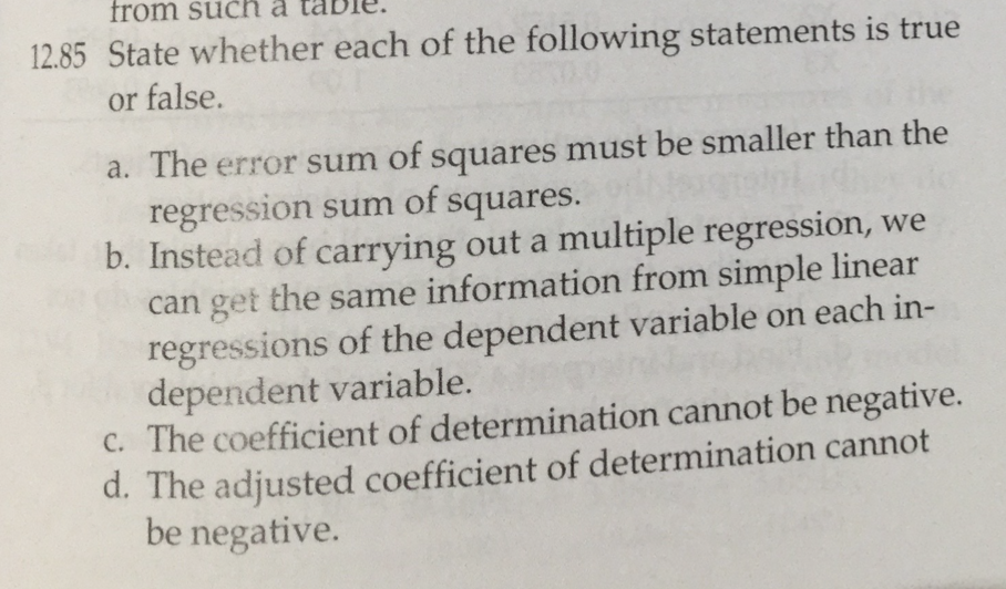 Solved 12.85 State whether each of the following statements | Chegg.com
