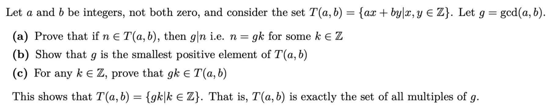 Solved Let A And B Be Integers, Not Both Zero, And Consider | Chegg.com