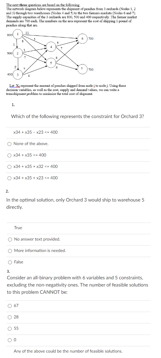 Solved The next three questions are based on the following: | Chegg.com