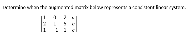 Solved Determine when the augmented matrix below represents | Chegg.com