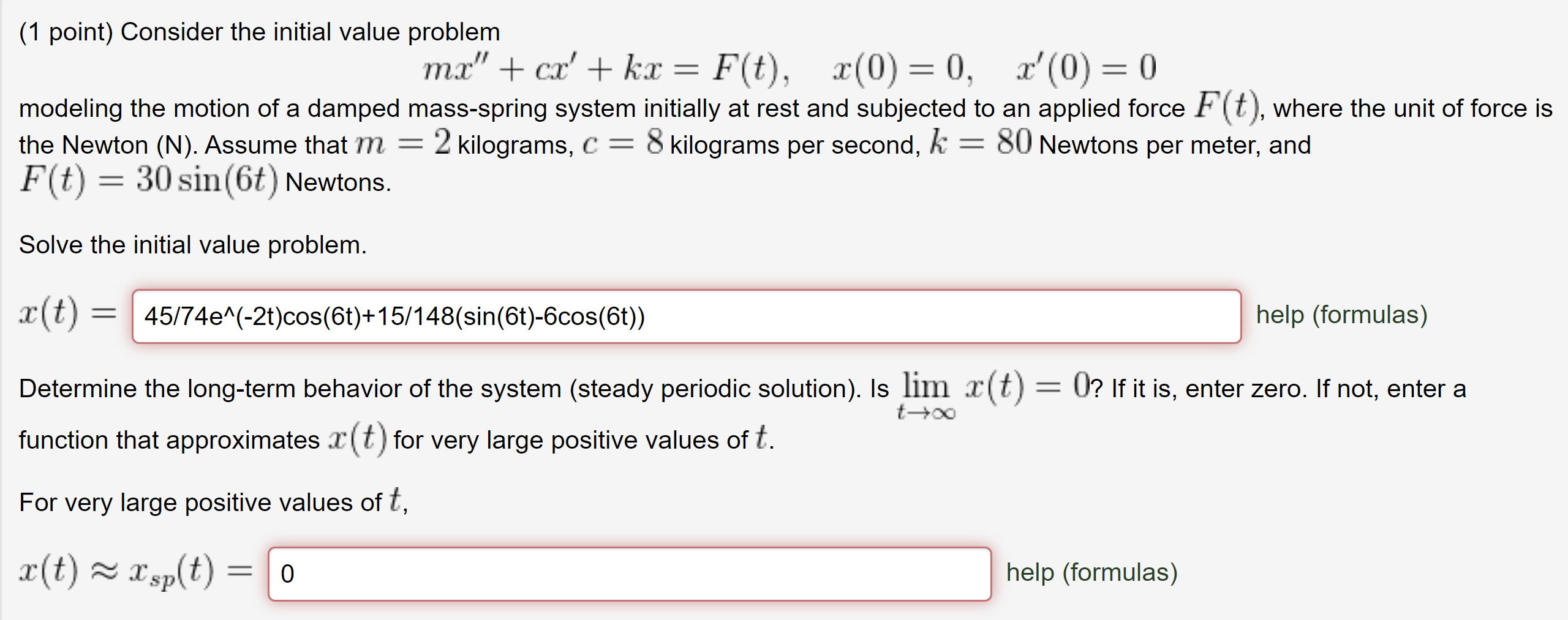 Solved 1 Point Consider The Initial Value Problem Mx Chegg Com