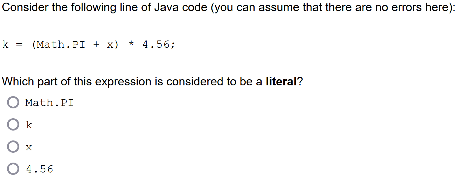 Solved Consider the following line of Java code (you can | Chegg.com