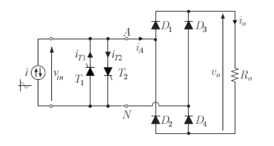 Solved The single-phase mixed rectifier in the figure below | Chegg.com