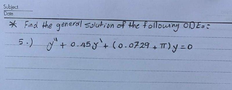 Solved Subject Date * Find the general solution of the | Chegg.com