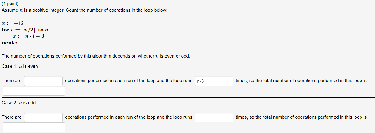 Solved (1 ﻿point)Assume n ﻿is a positive integer. Count the | Chegg.com