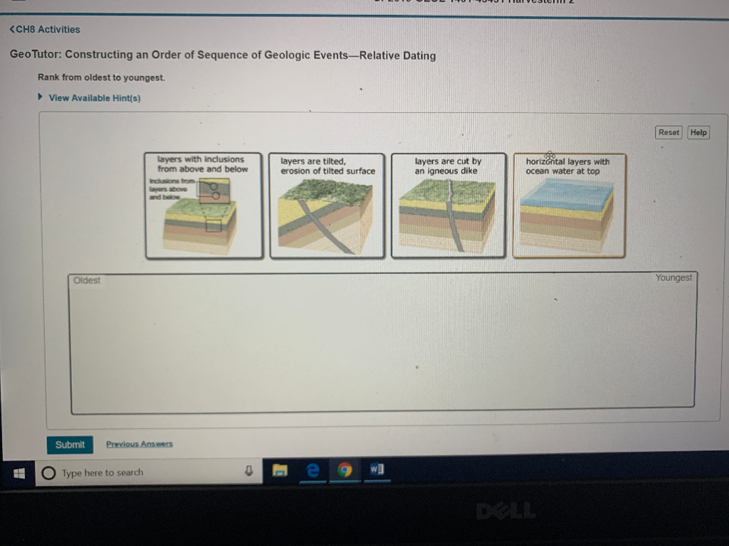 Solved Part B - Ordering Of Geologic Events The Principles | Chegg.com