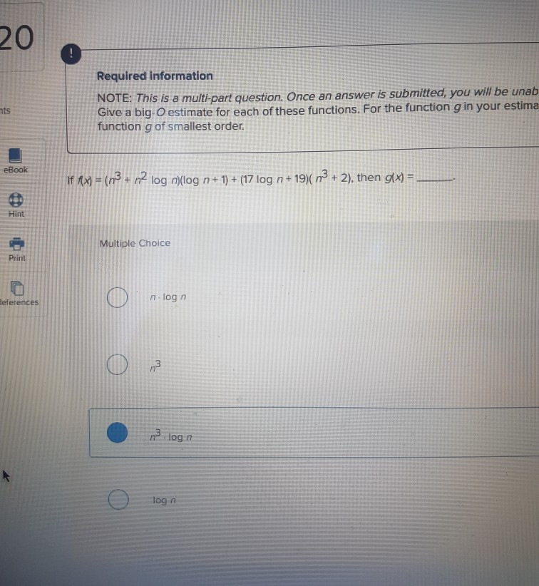 Solved 20 Required information NOTE: This is a multi-part | Chegg.com