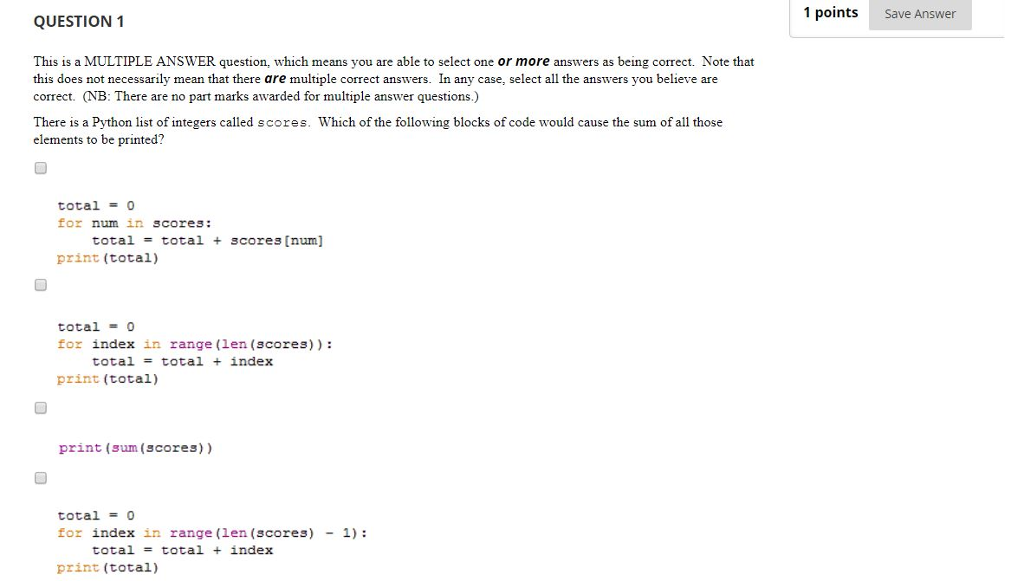 Solved 1 points Save Answer QUESTION 1 This is a MULTIPLE | Chegg.com