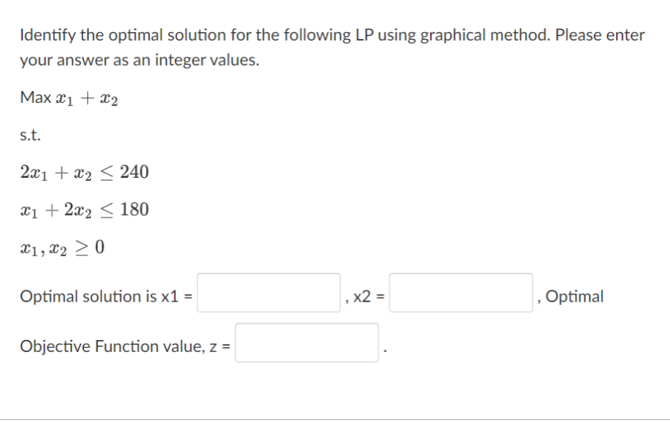 Solved Identify the optimal solution for the following LP | Chegg.com