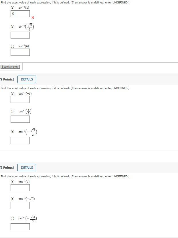 Solved Find The Exact Value Of Each Expression, If It Is | Chegg.com