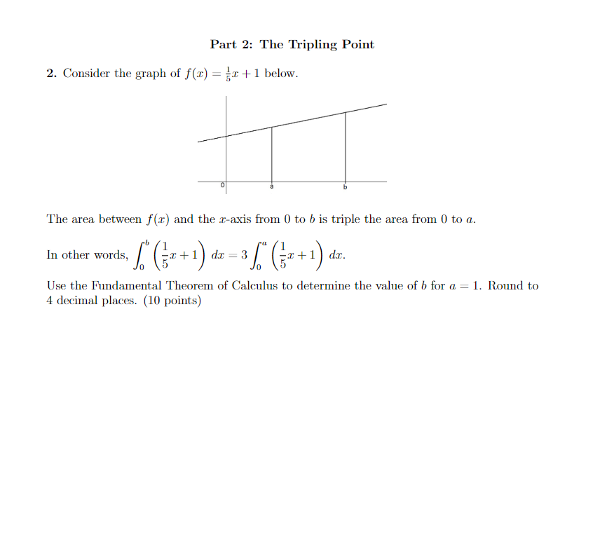 Solved Part 2: The Tripling Point 2. Consider the graph of | Chegg.com