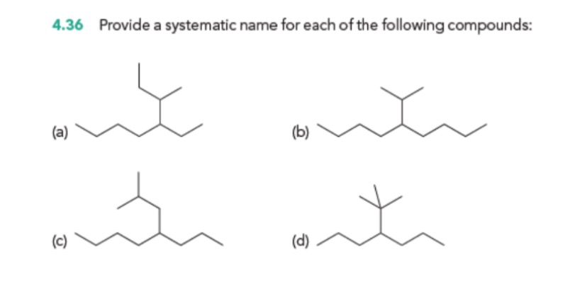 Solved 4.36 Provide a systematic name for each of the | Chegg.com