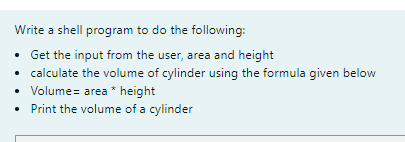Solved Write a shell program to do the following: • Get the | Chegg.com