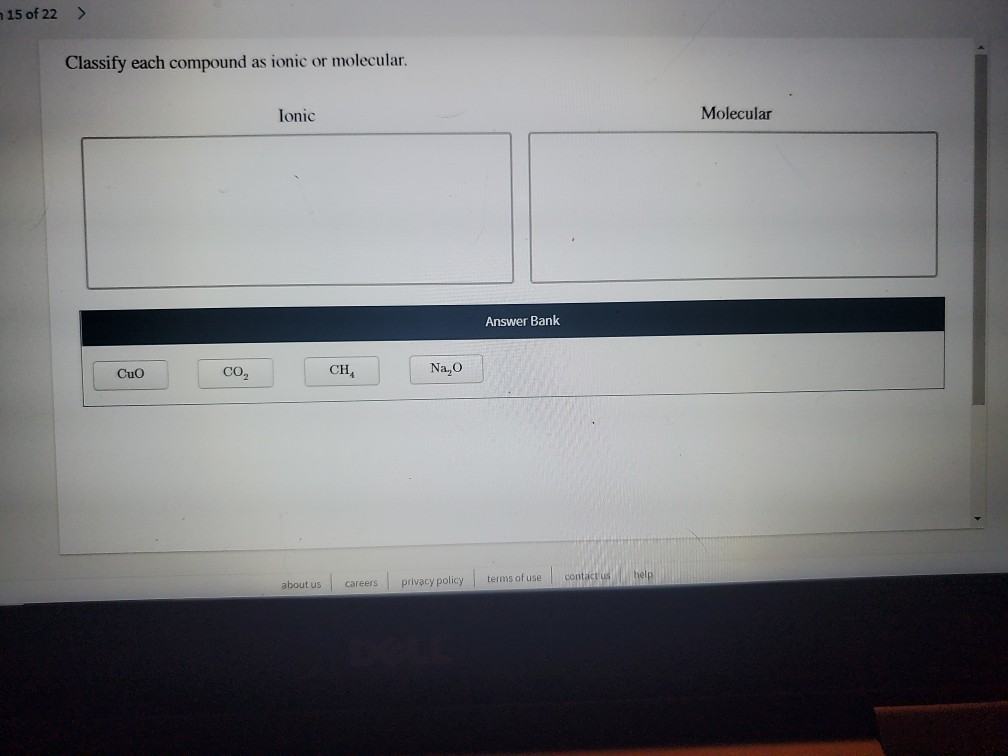 Solved 15 of 22 > Classify each compound as ionic or | Chegg.com