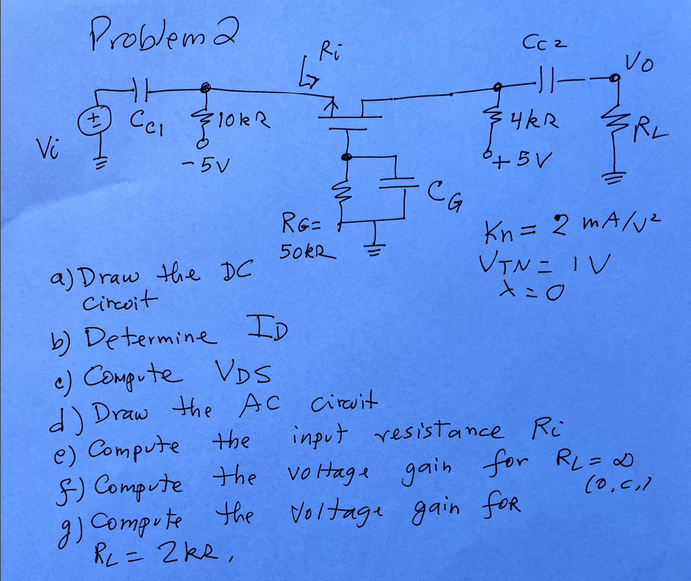 Solved A) ﻿Draw The DC Circuitb) ﻿Determine IDc) ﻿Compute | Chegg.com