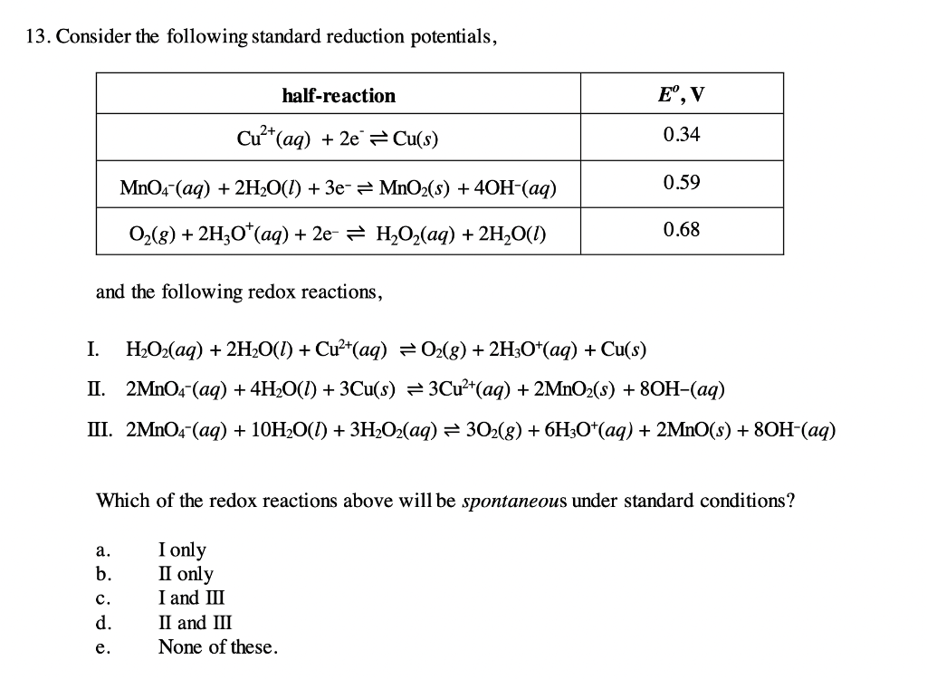 Solved 13. Consider The Following Standard Reduction | Chegg.com