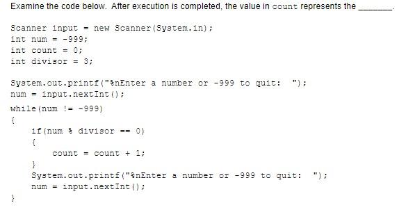 Solved Examine the code below. After execution is completed, | Chegg.com