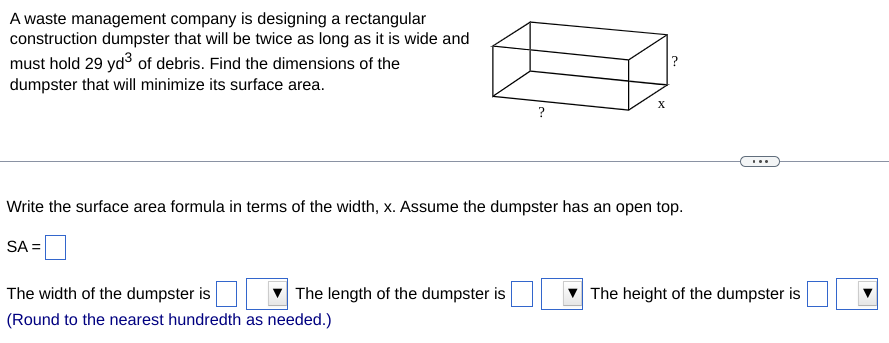 Solved A waste management company is designing a rectangular | Chegg.com