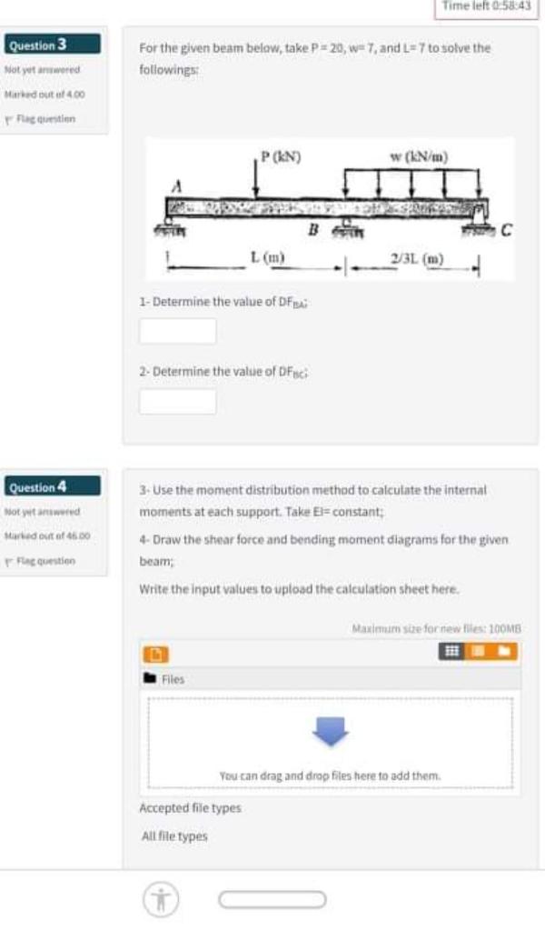 Solved Timelet 0.5343 Question 3 For the given beam below, | Chegg.com