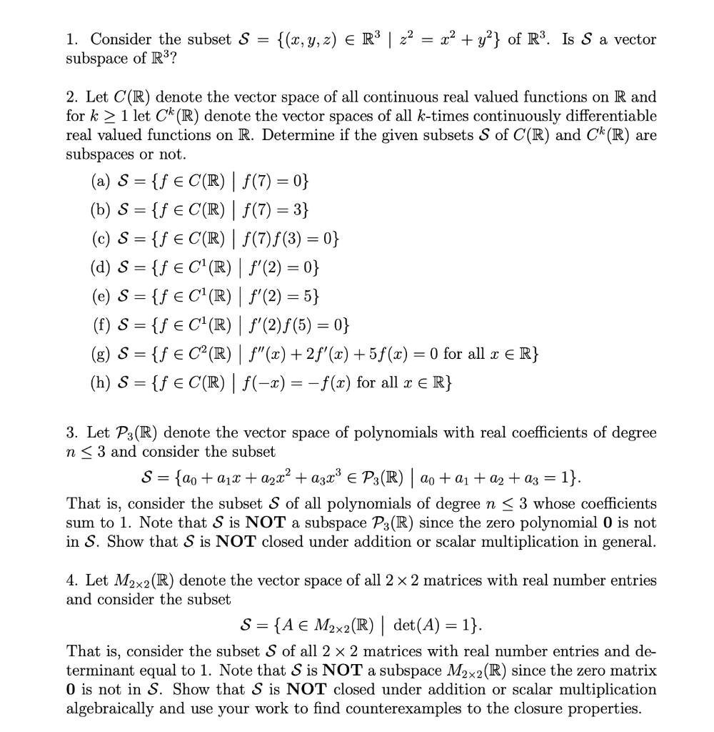 Solved Let C R Denote The Vector Space Of All Continuous Chegg Solved Let C R Denote The Vector Space Of All Continuous Chegg