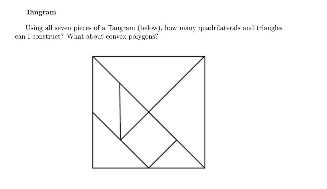 Solved Tangram Using all seven pieces of a Tangram (below), | Chegg.com