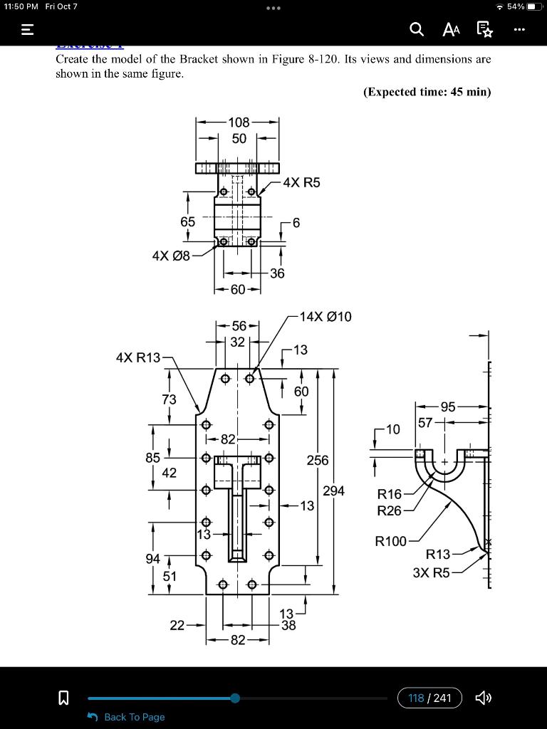 Solved Create the model of the Bracket shown in Figure | Chegg.com
