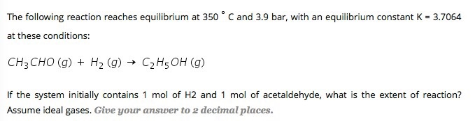 Solved ° The following reaction reaches equilibrium at 350 C | Chegg.com