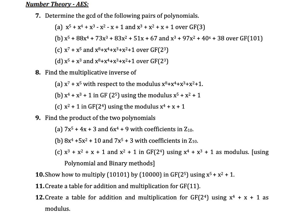 Solved Cryptography Solve the given problems in step by | Chegg.com