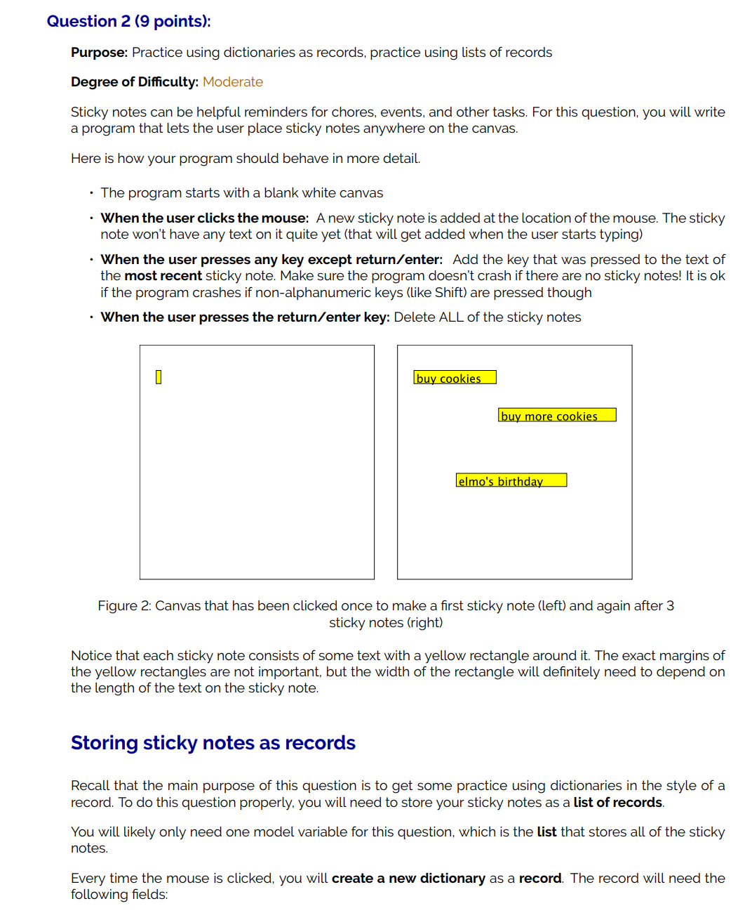 Solved Purpose Practice using dictionaries as records,