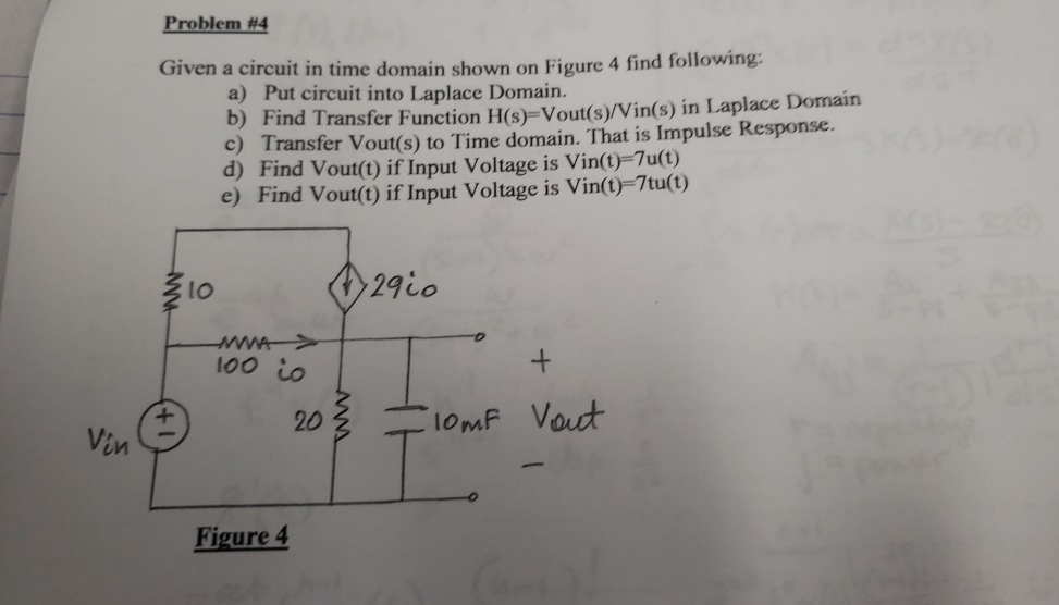 Solved Problem #4 Given A Circuit In Time Domain Shown On | Chegg.com