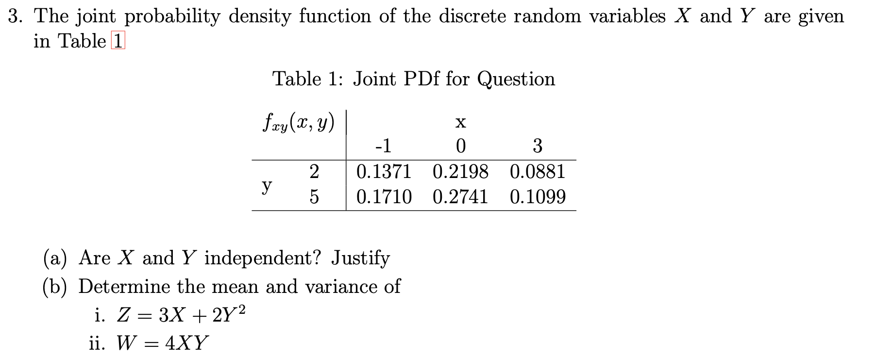 Solved 3. The joint probability density function of the | Chegg.com