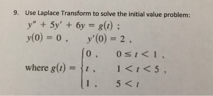 Solved Use Laplace Transform to solve the initial value | Chegg.com